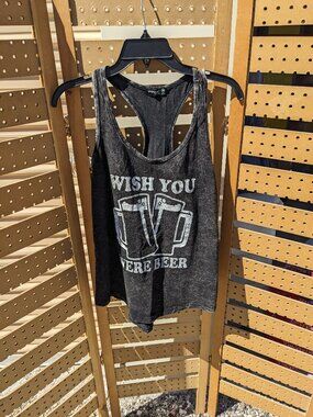 Popular Basics "Wish You Were Beer" Tank Sz M